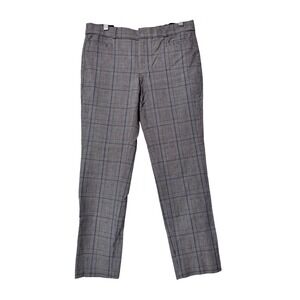 Banana Republic Sloan Plaid Straight Leg Pants Women Size 4 Gray Black Pink